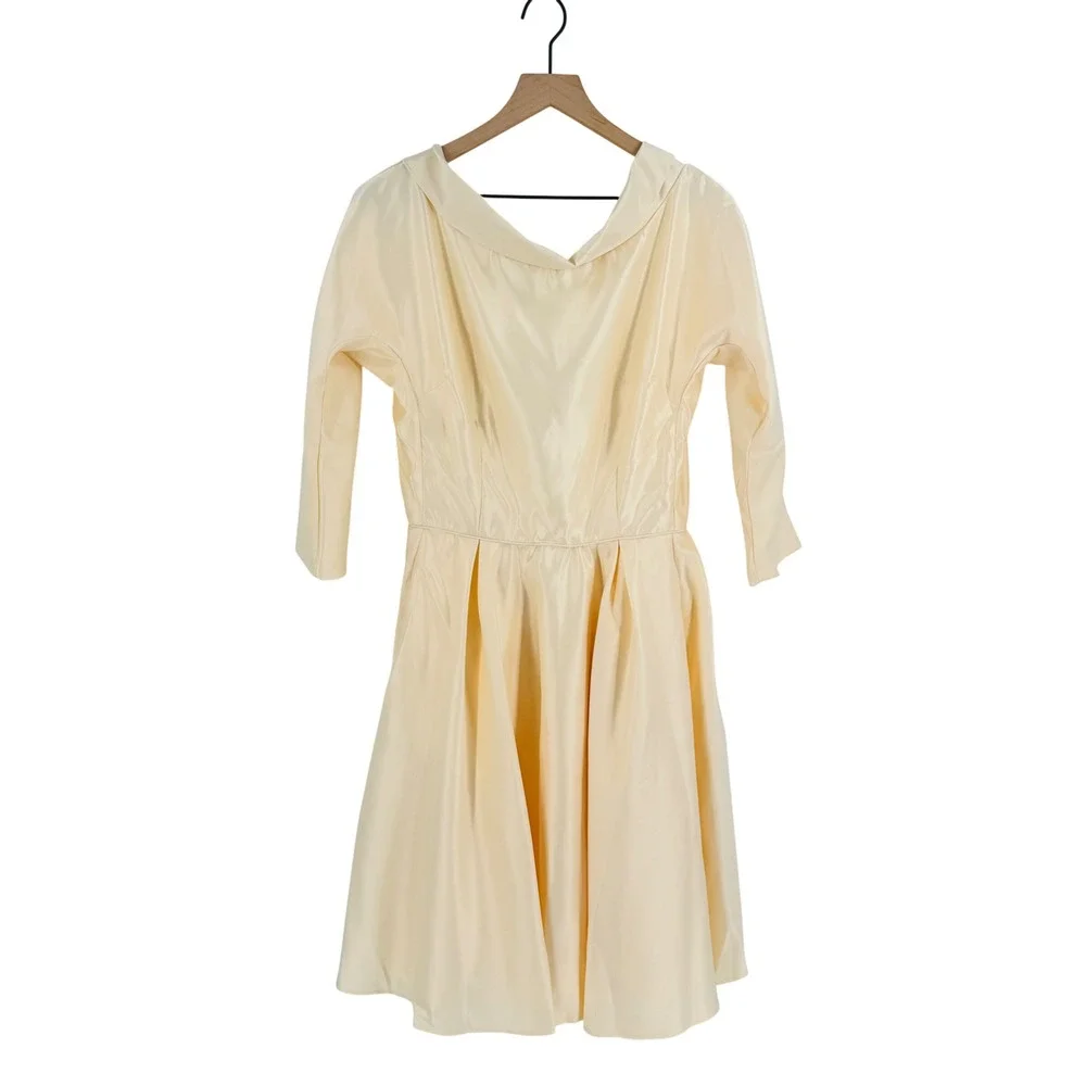 Unique Vintage | Dresses | Unique Vintage Cream Satin Pinup Swing Dress  Retro 95s Style Size L | Poshmark